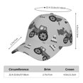 thumbnail image 3 of Kdxio Unisex Gray Tractor Pattern Baseball Cap Unisex Washed Classic Adjustable Hat, 3 of 7