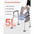 thumbnail image 6 of Bedside Commode Chair, 500 lbs Capacity, 4-in-1 Portable Toilet and Raised Toilet Seat with Padded Seat & Armrest, Detachable 5L Bucket, Adjustable Height & Width Adult Potty Chair for Seniors, 6 of 9