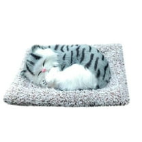 Bamboo Charcoal Simulation Cat with Sound, 10.6x7.5 Inch Deodorizing Plush Toy with Cloth Mat for 3  Years