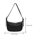 thumbnail image 4 of Bolso bandolera para mujer Bolso informal de color sólido para mujeres adolescentes (negro), 4 of 8