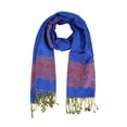 thumbnail image 3 of Paskmlna Border Pattern Double Layered Reversible Woven Pashmina Shawl Scarf Wrap Stole #20, 3 of 4