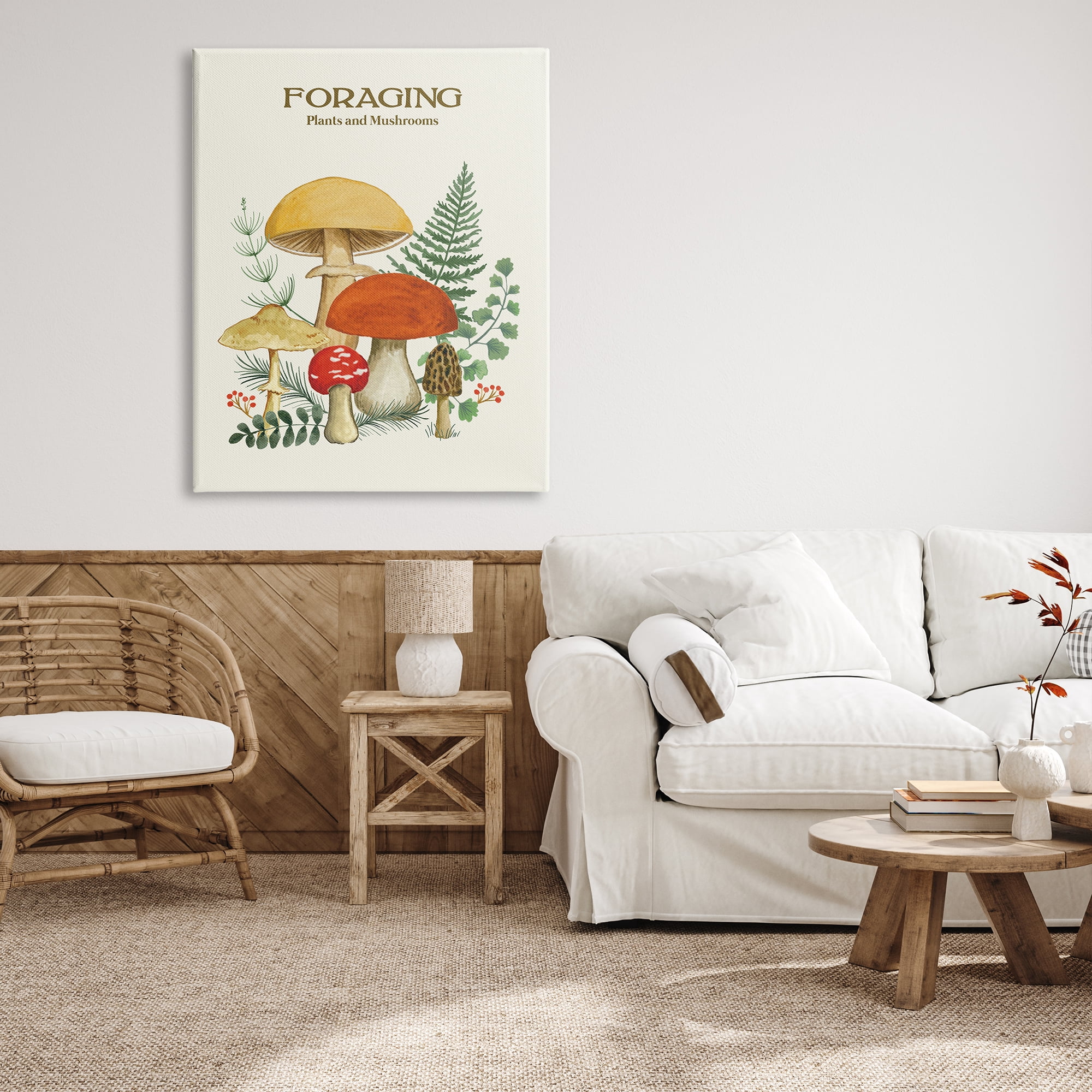 Stupell Industries Botanical Plants & Mushrooms Botanical & Floral Painting Gallery Wrapped Canvas Print Wall Art, 36 x 48