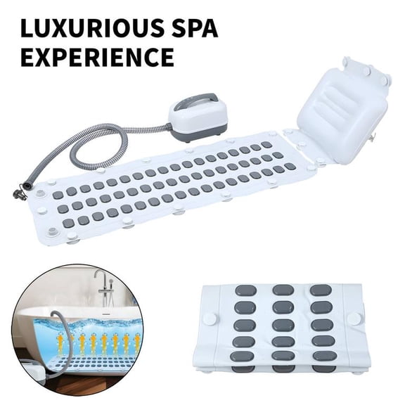 6 Levels Adjustable Spa Bubble Massager, Portable Bubble Bath Mat