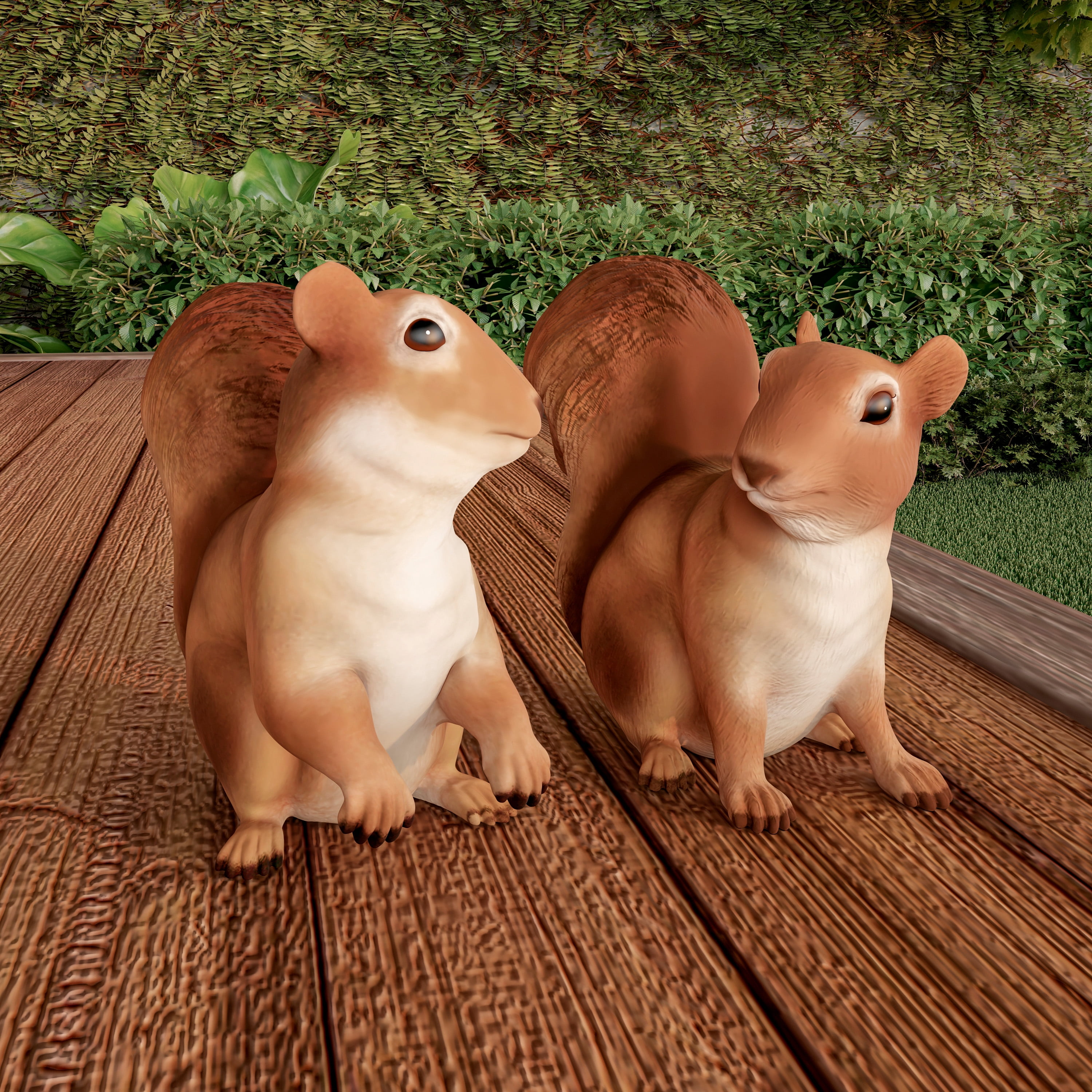 Squirrel Statues-Resin Animal Figurine (Set of 2)
