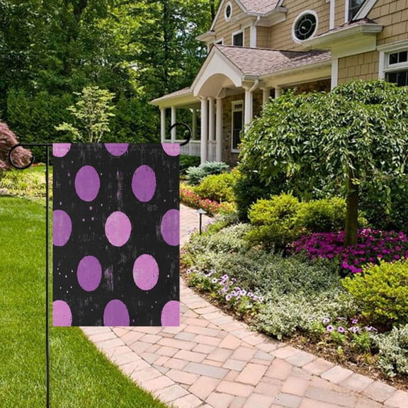 Purple Circle Garden Flag Double Sided 12 x 18 Inch Outside Yard Decoration Outdoor Flag