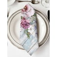 thumbnail image 2 of nqOlkjepod Spring Floral Cloth Napkins Set of 6 Reusable Dinner Napkins, Wildflower Pastoral Leaves Wooden Grain Cocktail Napkin Washable Table Napkins for Wedding/Holiday Party/Baby Shower 20"x20", 2 of 8