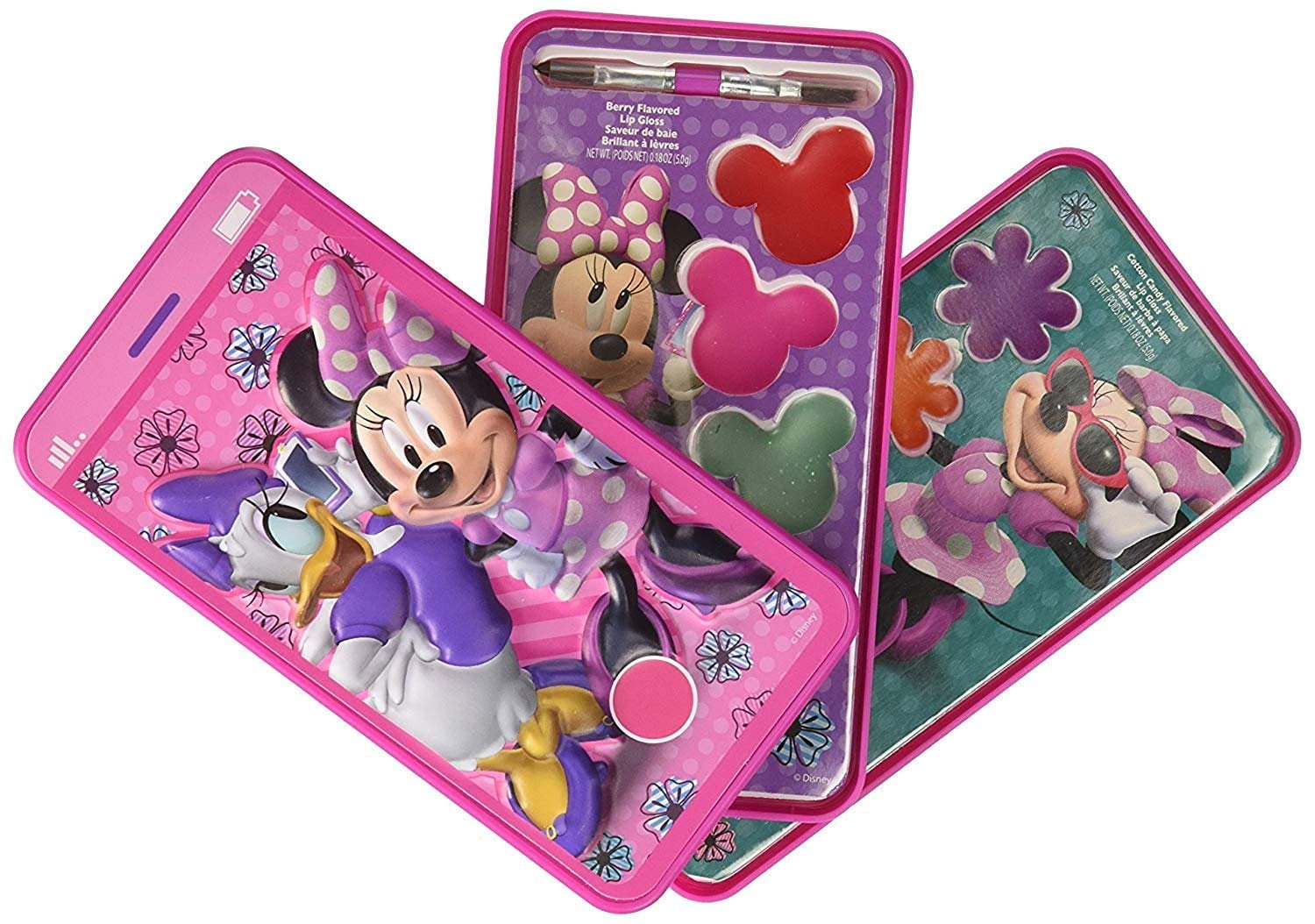 Minnie Mouse Super Sparkly Lipgloss Set With Gift Tag, Minnie Mouse And Daisy Cell Phone Slide