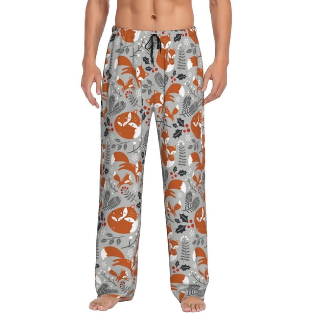 Balery Vintage Blue Fox Family A Pantalones de pijama para hombre, pijama ultraligero, pantalón de descanso-X-Large