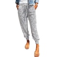 thumbnail image 2 of Womens Leopard Print Pants, Drawstring Elastic Waist Lounge Pants With Pockets, Women Jogger Pants, 2 of 6