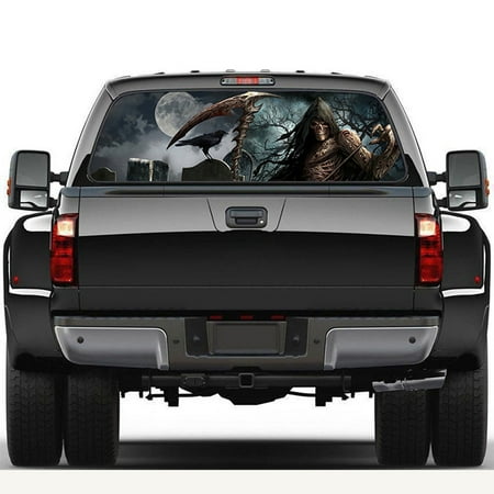 - Rear Window Sticker Grim Reaper Cemetery Graphic Decal for Car SUV Truck 135*36cm