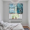 thumbnail image 5 of Blue Teal Spring Floral Kitchen Curtains Small Short 39 Inch Length, Modern Botanical Oil Painting Art Grommet Bedroom Living Room Curtains, Light Filtering Cafe Curtain Drapes 2 Panels Set 55''x39'', 5 of 9