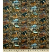 Cotton Realtree APX Forest Deer Bucks Does Hunting Animals Woods Fields Officially Licensed by Sykel Enterprises Cotton Fabric Print by the Yard (10535)