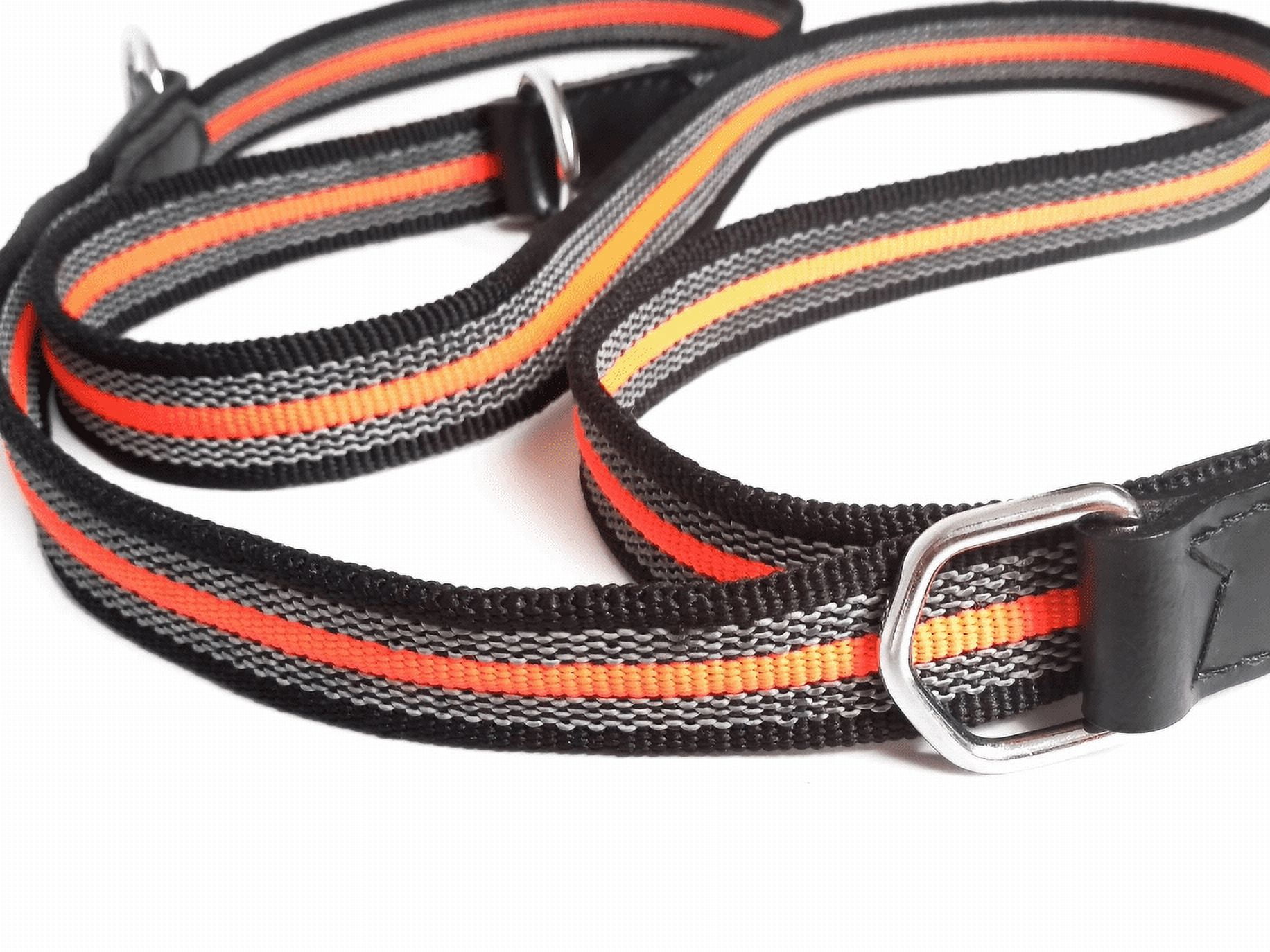 Alvalley Reflective Anti-Slip Multi Use Snap Hands Free Dog Training Leash - Durable, Strong Nylon Webbing with Leather Dog Leash for Training & Walking (Black, 6.5 ft Long with 19 mm Thickness)