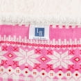 Sherpa Fleece Throw Blanket With Pink Snowflake Pattern- Lightweight