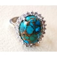 thumbnail image 2 of Natural Blue Copper Turquoise Ring, Turquoise Ring, December Birthstone, CZ Ring, 925 Sterling Silver, Womens Ring, Christmas, Thanksgiving, Handmade, Statement Jewelry, Natural Turquoise Ring, 2 of 5