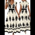thumbnail image 2 of Vestidos de Verano para Mujer 2025, Informales, con Mangas con Volantes, Estilo Bohemio, para Playa, Color Albaricoque, Talla XL, 2 of 6