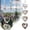 B, variant on Wind Chimes for Outdoor Stainless Steel Hanging Ornament with Circular Heart Wing Spiral Design for Bird Deterrence Wind