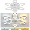 thumbnail image 6 of EAYSG 24.5 inch Modern Ceiling Light With Fans,Indoor Flush Mount Ceiling Fan,6 heads Chandelier,3 Color and 3 Speeds for Living Room Bedroom Dining Room, 6 of 7