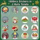 thumbnail image 2 of Paquete de 1000 pegatinas navideñas KAIYANG para niños, pegatinas de regalo Feliz Navidad, 2 of 5