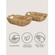 thumbnail image 4 of StorageWorks Cestas de almacenamiento grandes tejidas a mano con asas de madera, cestas de mimbre de jacinto de agua para organizar, paquete de 2, 4 of 5