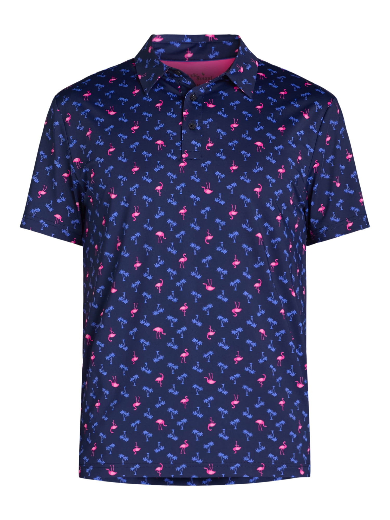 Birdie Bound Men's and Big Men’s Printed Golf Polo Shirt with UPF50+, Sizes S-3XL