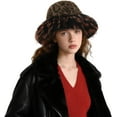 thumbnail image 4 of Womens Winter Warm Faux Fur Bucket Cossak Russian Style Bucket Hat Fuzzy Plush Fisherman Cap Windproof Ski Cap, 4 of 14