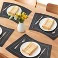 thumbnail image 2 of Unique Bargains 6Pcs Faux Leather Heat Resistant Placemats Black 20.1x11.8inch, 2 of 6