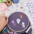 thumbnail image 3 of 100Pcs Butterflies Mushroom Flower Water Soluble Embroidery Patterns Stabilizers Hand Sewing Stick and Stitch Transfers Fabric Wash Away Pre-Printed Self Adhesive, 3 of 9