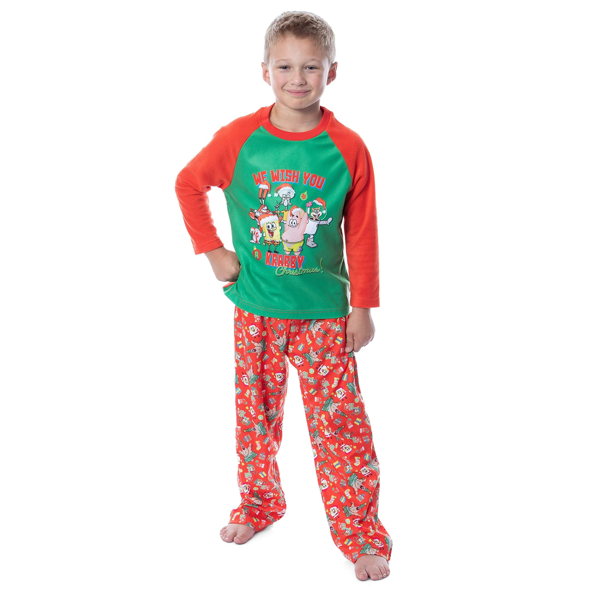 Nickelodeon Boys SpongeBob SquarePants A Krabby Christmas Pajama Set 10 12 Red