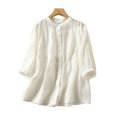 thumbnail image 1 of CEHVOM Blouse Mode Femme Manches Courtes Col Rond Décontracté Élastique Confortable en Solde, 1 of 6