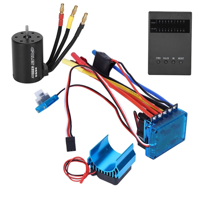JUEGO DE TARJETAS DE PROGRAMA DE DISIPADOR DE CALOR ESC SIN ESCOBILLAS, MOTOR 3650, 4300KV, PARA COCHE TELEDIRIGIDO 1/10