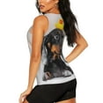 thumbnail image 3 of Bixox Women's Dachshund Sitting in Bathtub Printed Sleeveless Fitness Workout Running Quick-Dry Tank Top, 3 of 7
