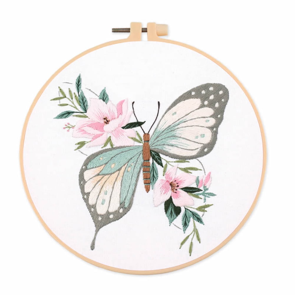 Butterfly Embroidery Hoop on Mesh - Cutesy Crafts