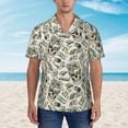 thumbnail image 2 of JUNZAN Skull with Cash Pattern Hawaiian Shirt for Men,Summer Beach Casual Short Sleeve Button Down Shirts-Small, 2 of 7