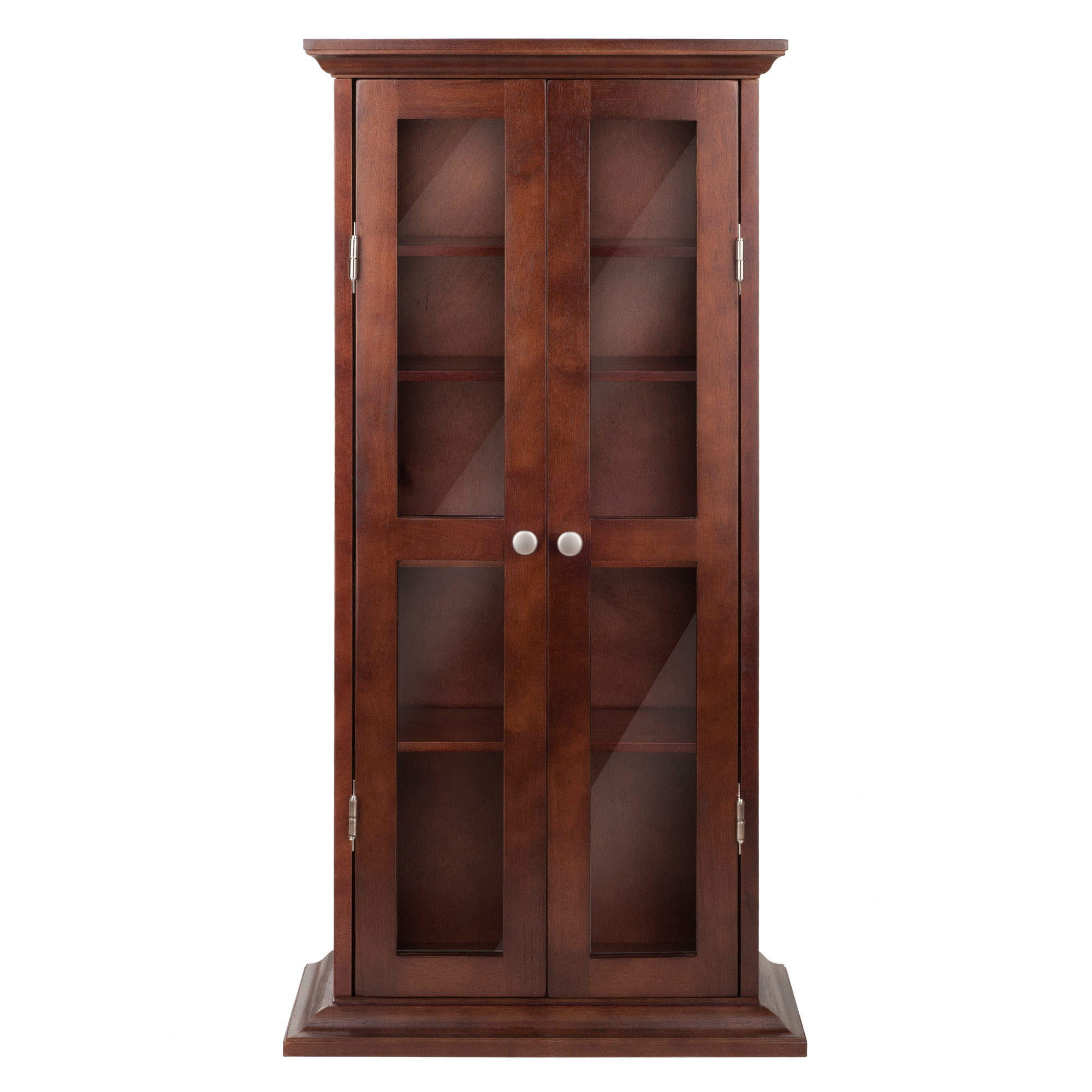 Winsome Wood Holden Media Cabinet with Glass Doors, Walnut Winsome Wood Holden Media Cabinet with Glass Doors, Walnut