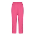thumbnail image 4 of Xdegoge Womens Capri Leggings Yoga High Waisted Stretchy Athletic Cropped Pants with Cutout Hem Detail Gym Running Fitness Casual Summer Activewear, 4 of 7