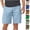 Style2-Light Blue mens shorts, variant on Mceream Men's Cargo Shorts Casual Elastic Waist Slacks Outdoor Jogger Shorts Classic Casual Golf Hiking Shorts with Pockets Washed Vintage Beach Shorts Streetwear Blue XXXL