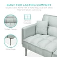 thumbnail image 5 of Best Choice Products Convertible Living Room Linen Fabric Tufted Split-Back Futon Sofa w/ 2 Pillows - Light Gray, 5 of 7