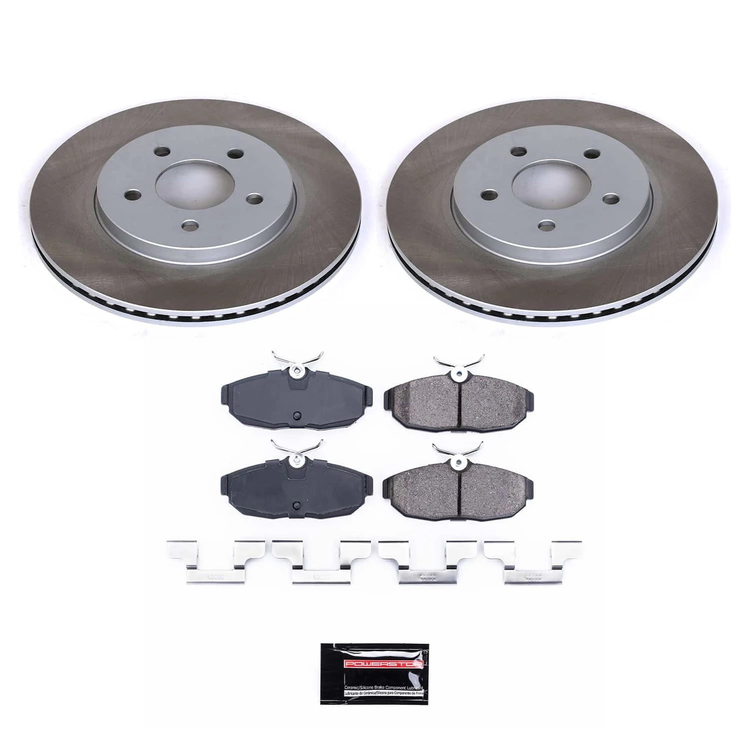 PowerStop Rear Semi-Coated Rotor and Low-Dust Ceramic Brake Pad Kit SC1384