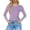 Purple Shirt fot Women, variant on Women's Crew Neck Long Sleeve Striped Trim Bodysuit Stylish Basic Layering Casual Daily Wear Blouse Black L