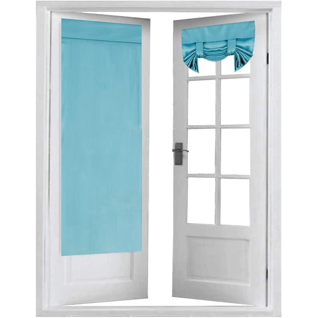 Tricia Rideaux de Porte-Fenêtre, Rideau Occultant Aqua à Poche pour Tringle, 2 Panneaux, 26 x 68 Pouces