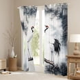 thumbnail image 3 of Homewish Red-Crowned Crane Black Out Curtains,Ink Painting Curtains Pack of 2 (42x63 Each),White Gray Bedroom Curtains For Girls Kids,Luxury Bedroom Decor, 3 of 6
