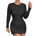 thumbnail image 2 of WJHWSX Casual Dresses for Women,Fall Dresses for Women 2025,Womens Dresses,Long Sleeve,Crew Neck,Easy Care,Solid,M, 2 of 5