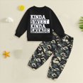 thumbnail image 2 of TOWED22 Toddler Baby Boys Clothes Print Graphic Long Sleeve Sweatshirt Top Casual Pants Set 2Pcs Fall Winter Outfits, 2 of 4