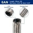 thumbnail image 3 of Unique Bargains 5ft 6AN Fuel Hose AN6 Universal Car Braided Stainless Steel CPE Oil Fuel Gas Line Hose Silver Tone, 3 of 7