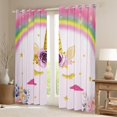 thumbnail image 2 of Erosebridal Rainbow Unicorn Window Curtains for Bedroom Living Room Glitter Star Print Curtains 30%-50% Blackout Pink Rose Window Drapes Gold Pink Window Treatments 42W X 90L,2 Panels, 2 of 5
