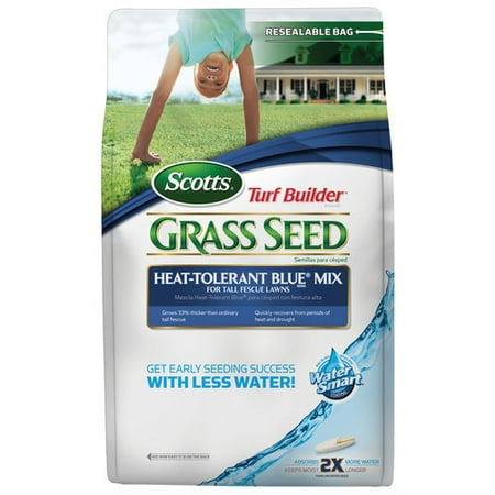 Scotts Turf Builder Grass Seed Heat-Tolerant Blue Mix For Tall Fescue Lawns, 3 lbs, Seeds up to 750 sq. (Best Fescue Grass Seed For North Carolina)