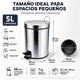 thumbnail image 4 of Bote De Basura 5L Acero Inoxidable 410 Con Pedal Cesto Baño, 4 of 10