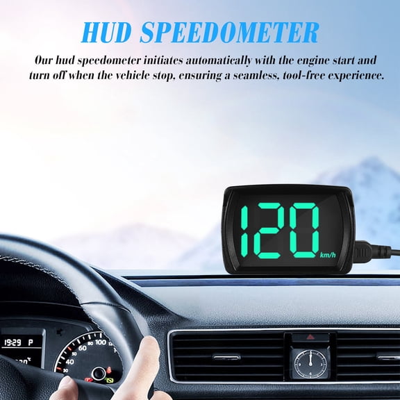 OULII Compact Black Digital Car Speedometer Display Meter for Auto Interior Accessories and Driving Safety