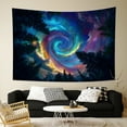 thumbnail image 4 of Blacklight Starry Sky Tapestry Trippy Fantasy Galaxy Forest Tapestries Aesthetic TreesTapestries Wall Hanging for Bedroom,40Wx28H, 4 of 5